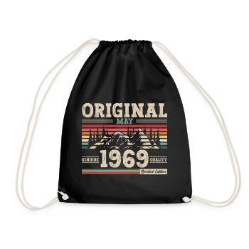 Original mai 1969 Vintage 1969 anniversaire 1969 - Sac de sport léger - noir - Devant