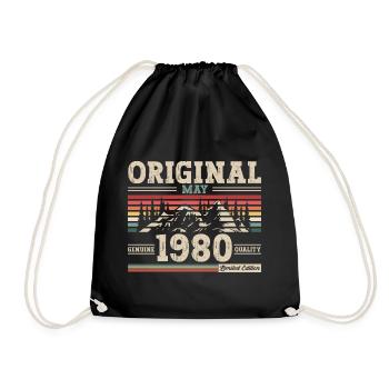 Original mai 1980 Vintage 1980 anniversaire 1980 - Sac de sport léger - noir - Devant