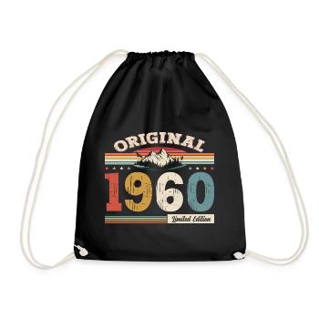 65th Birthday Year 1960 Vintage 1960 Original - Drawstring Bag - black - Front