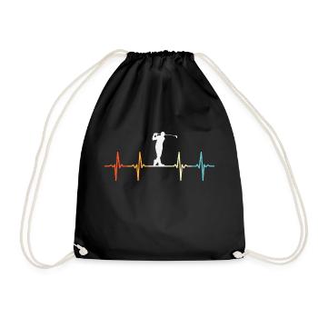 Golf Heartbeat - Drawstring Bag - black - Front