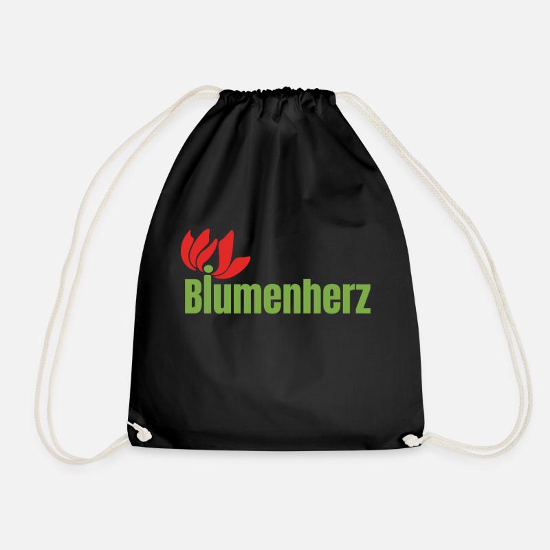 Final Logo Blumen - Turnbeutel - Schwarz