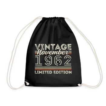 Né en novembre 1962 Anniversaire Novembre 1962 - Sac de sport léger - noir - Devant