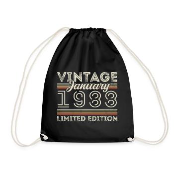Janvier 1988 Né en 1988 - Date de naissance Janvier 1988 - Sac de sport léger - noir - Devant