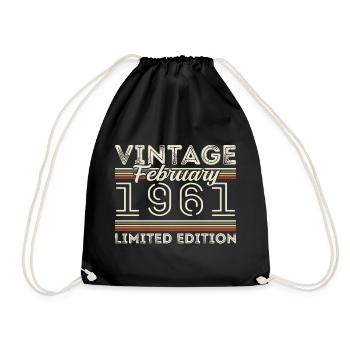 Février 1961 Cadeau d’anniversaire - Février 1961 - Sac de sport léger - noir - Devant