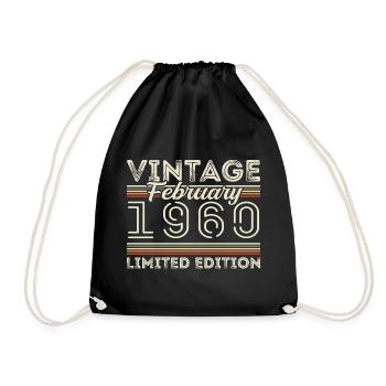 Cadeau d’anniversaire de février 1960 - Février 1960 - Sac de sport léger - noir - Devant