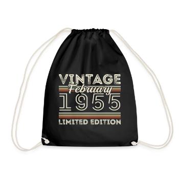 Cadeau d’anniversaire de février 1955 - Février 1955 - Sac de sport léger - noir - Devant