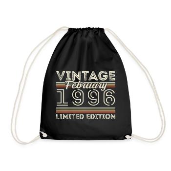 February 1996 Anniversary Gift - February 1996 - Drawstring Bag - black - Front