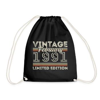 Février 1991 Cadeau d’anniversaire - Février 1991 - Sac de sport léger - noir - Devant