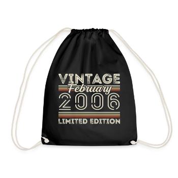 February 2006 Anniversary Gift - February 2006 - Drawstring Bag - black - Front