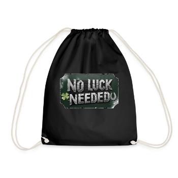 no luck needed - St.Patrick´s Day - Turnbeutel - Schwarz - Vorne