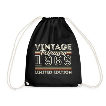 Cadeau d’anniversaire de février 1969 - Février 1969 - Sac de sport léger - noir - Devant