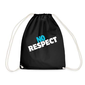 No Respect – Rebel Streetwear Hoodie (black) - Drawstring Bag - black - Front