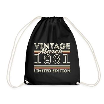 Mars 1981 Millésime 1981 Cadeau d’anniversaire Mars - Sac de sport léger - noir - Devant