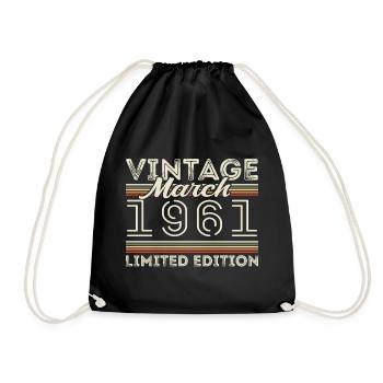 Mars 1961 Vintage 1961 Cadeau d’anniversaire Mars - Sac de sport léger - noir - Devant