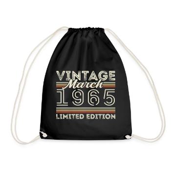 Mars 1965 Vintage 1965 Cadeau d’anniversaire Mars - Sac de sport léger - noir - Devant