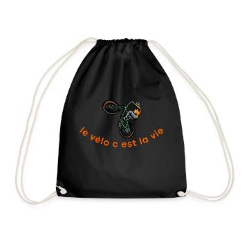 Cycling is life,Cycling,Cyclist,Cycling - Drawstring Bag - black - Front