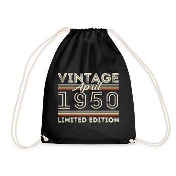 Avril 1950, Né en avril 1950 - 75ème anniversaire - Sac de sport léger - noir - Devant
