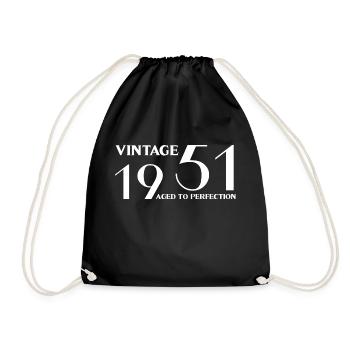 Vintage 1951 aged to perfection - Drawstring Bag - black - Front