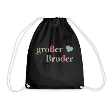 Big Brother – Birth Gift for Boys - Drawstring Bag - black - Front