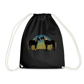 Chevaux - Sac de sport léger - noir - Devant