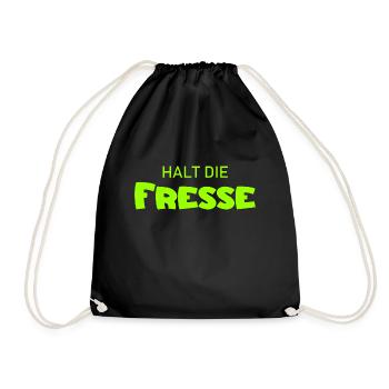 Halt die Fresse - Cooler Spruch - Schweigen - Turnbeutel - Schwarz - Vorne