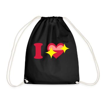 I love - Turnbeutel - Schwarz - Vorne