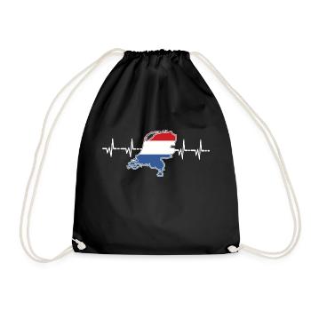 Netherlands - Drawstring Bag - black - Front