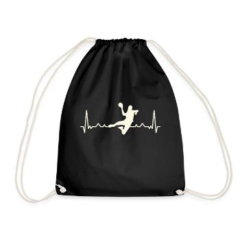 Handball pulse heartbeat handball team - Drawstring Bag - black - Front
