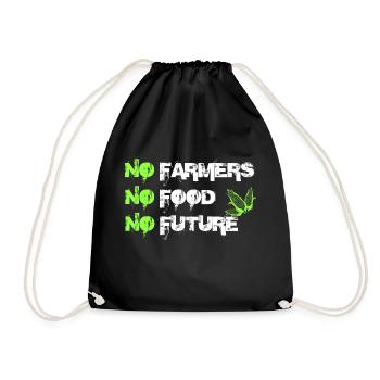 No Farmers No Food No Future - Drawstring Bag - black - Front
