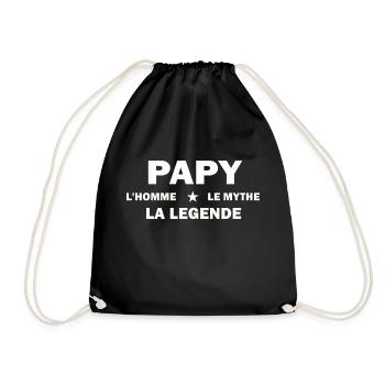 Papy l'homme le mythe la légende - T-shirt drôle - Sac de sport léger - noir - Devant