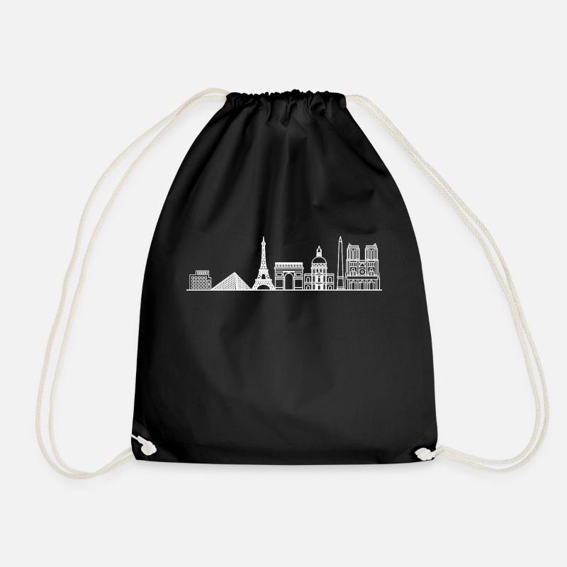 Skyline von Paris in Weiß mit Details - Turnbeutel - Schwarz
