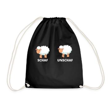 Schäfchen Schaf Unschaf Schafbock Schaffell - Turnbeutel - Schwarz - Vorne