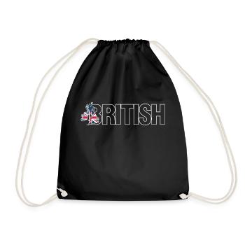 british isles - Drawstring Bag - black - Front