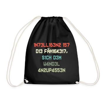 Die Fähigkeit sich dem Wandel anzupassen - Turnbeutel - Schwarz - Vorne