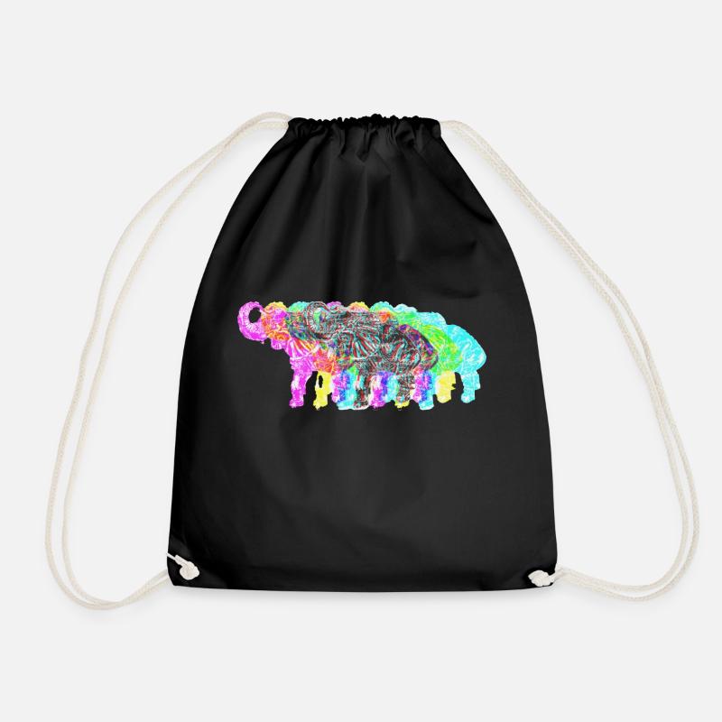 Edelfant Elephant PopArt - Drawstring Bag - black