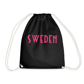 Sweden - Drawstring Bag - black - Front