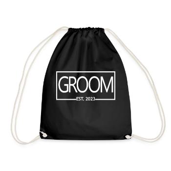 2023 Verlobungsgeschenk Hochzeit des Bräutigams - Turnbeutel - Schwarz - Vorne