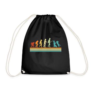Hund Evolution Hunde Geschenk Dog Mom Dog Dad - Turnbeutel - Schwarz - Vorne