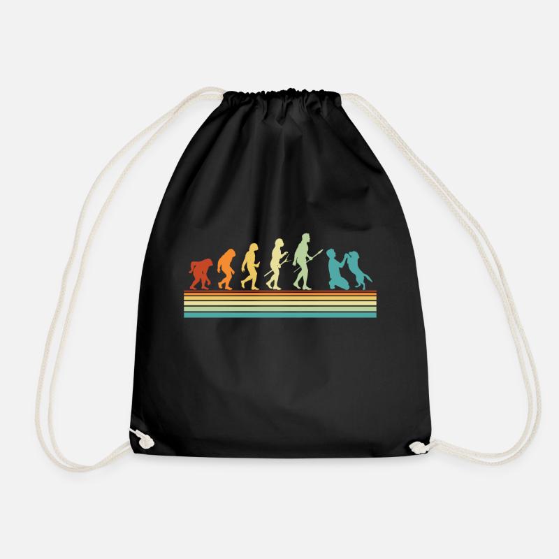 Hund Evolution Hunde Geschenk Dog Mom Dog Dad - Turnbeutel - Schwarz