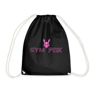 GYM FOX - Motivating Fitness And Workout Designs - Drawstring Bag - black - Front