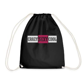 crazy sexy cool design - Drawstring Bag - black - Front