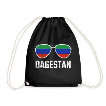 Dagestan Dagestani Dagestaner Flagge Sonnenbrille - Turnbeutel - Schwarz - Vorne