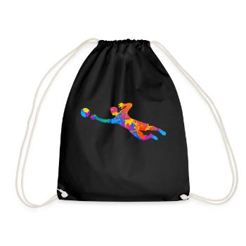 Football Footballer Goalkeeper Football Club Silhouette - Drawstring Bag - black - Front