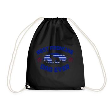Best Frenchie Dad Ever French Bulldog Papa - Drawstring Bag - black - Front