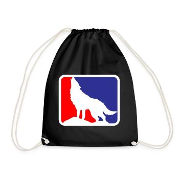 Wolf Dog Wildlife Werewolf Logo | Colors can be changed - Drawstring Bag - black - Front