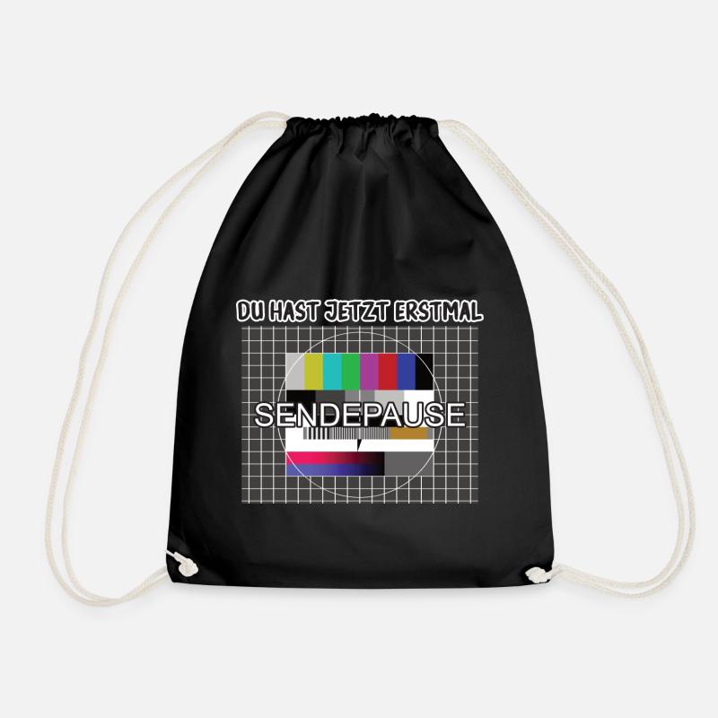 Du hast jetzt erstmal Sendepause / 90er Testbild - Turnbeutel - Schwarz