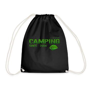 Camping 2004 Geschenk - Turnbeutel - Schwarz - Vorne