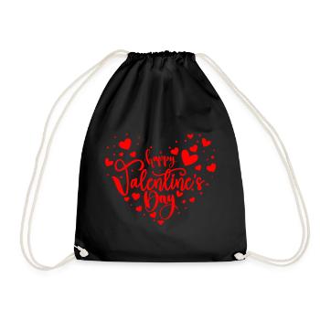 Bonne Saint-Valentin - Coeur - Sac de sport léger - noir - Devant