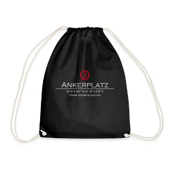 Ankerplatz Timmendorfer Strand - Turnbeutel - Schwarz - Vorne