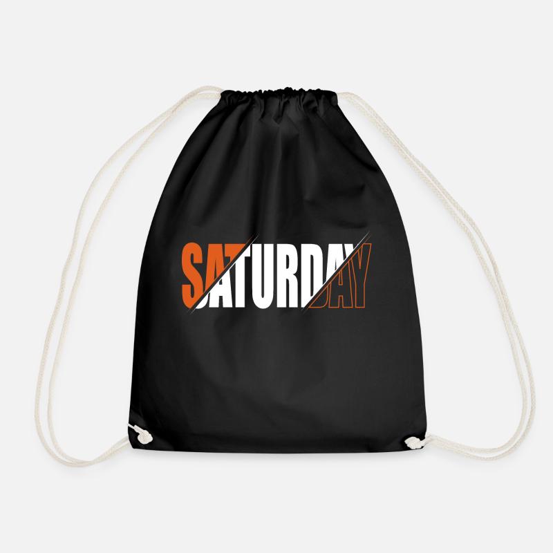 Saturday, Sunday - Drawstring Bag - black